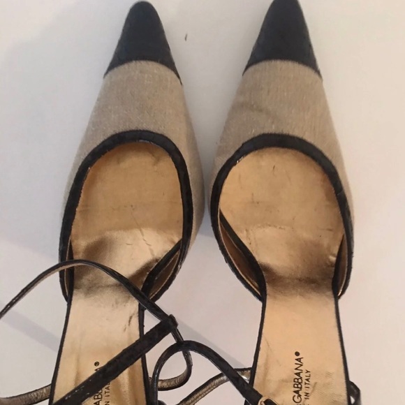 Dolce & Gabbana Snakeskin Slingback Kitten Heels Size 40 - Picture 6 of 11